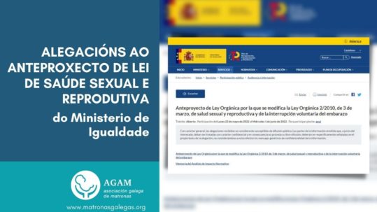 Alegacións anteproxecto de lei de saude sexual e reprodutiva da AGAM 2022 ministerio de igualdad