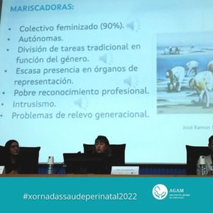 XV Xornadas de Saúde Perinatal e Reprodutiva en Santiago 2022 matronas galegas AGAM saúde e prevención mariscadoras Sanxenxo ponencia